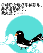牛郎織女現(xiàn)在手機(jī)聯(lián)系，用不著鵲橋了
